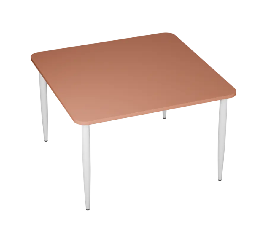PLAYFORM 226 modulární hravé stoly, výška 750 mm, kovová podnož bílá, deska 25 mm, pudrově hnědá